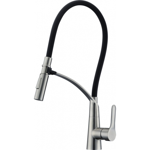 BelBagno BB-LAM36-IN Смеситель для кухни с гибким изливом двухрежимный нержавеющая сталь сатин