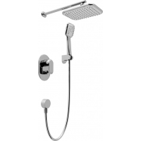 BelBagno FER-DIK-CRM Встраиваемый смеситель для душа с верхним и ручным душем с деражателем BelBagno FER-DIK-CRM Встраиваемый смеситель для душа с верхним и ручным душем с деражателем